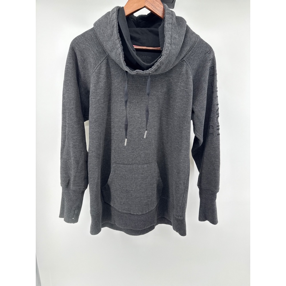 Calvin Klein Performance Grey Cowl Neck Hoodie Thumbholes Quick Dry Women's L